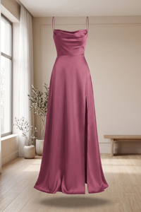Elegantes Seitenschlitz Lässiges Maxikleid