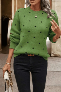 Playful Polka Dot Knit Sweater