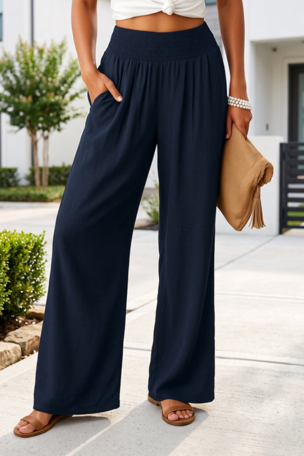 Wide Leg Elastic Waist Pants