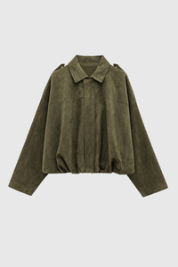 Chic Lapel Bomber Jacket