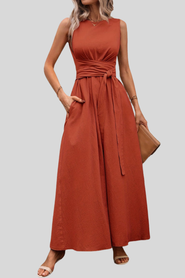 Casual Pleated Square-Neck Midi Dresses