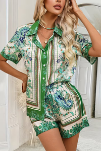 Vibrant Floral Shorts Set