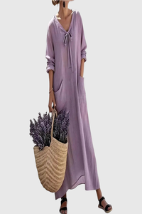 Relaxed V Neck Maxi Dress