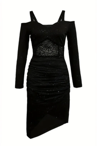 Sculpted Lace Off Shoulder Dress