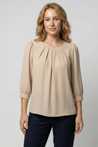 Elegant Pleated Long Sleeve Blouse