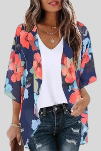 Floral Bubble Sleeve Blouse