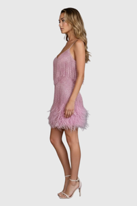 Fringe Feather Cocktail Dress