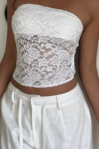 Floral Lace Tube Top