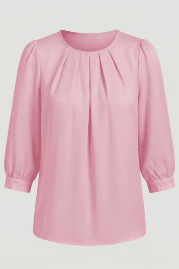 Elegant Pleated Long Sleeve Blouse
