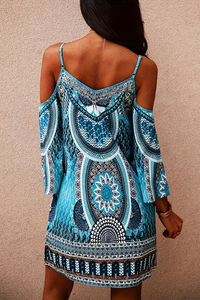Bohemian Paisley Tunic Dress Vneck