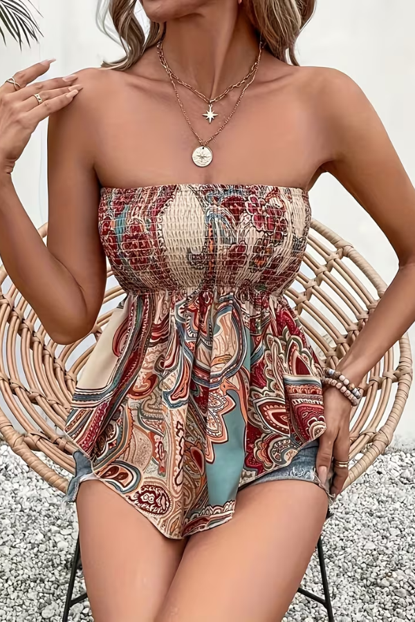 Sunny Paisley Tube Top