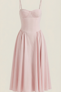 Floral Sweetheart Neck Midi Dress