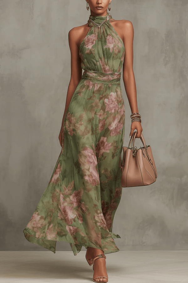 Floral Printed Flowing Maxi Dress