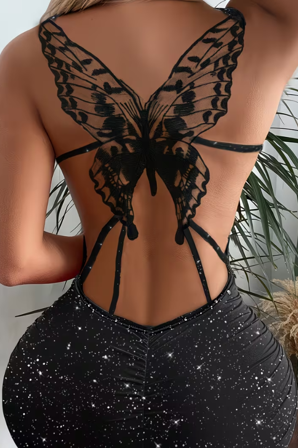 Dazzling Butterfly Sequin Dress