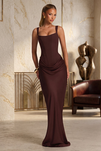 Elegantes Trägerlanges Anlasskleid