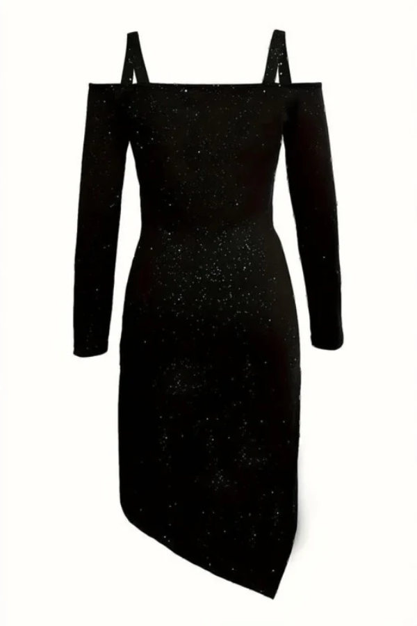 Sculpted Lace Off Shoulder Dress