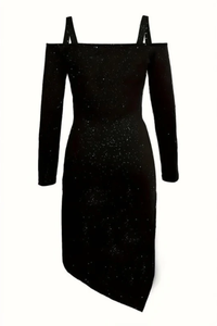 Sculpted Lace Off Shoulder Dress