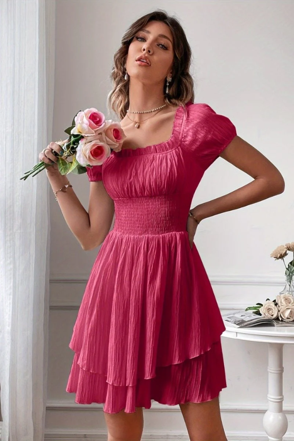 Chic Swing Dress Square Neck