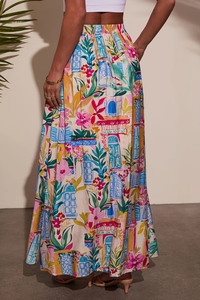 High-Waist Split Midi Skirt