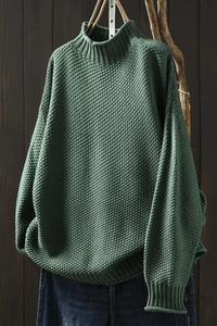 Textured Knit High Neck Sweater