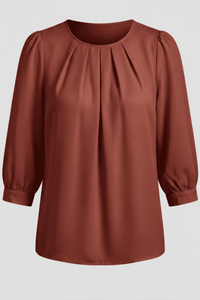 Elegant Pleated Long Sleeve Blouse