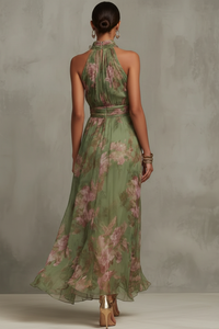 Floral Halter Maxi Dress