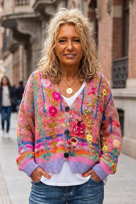 Classic V-Neck Cardigan for Sophisticated Office Outfits
