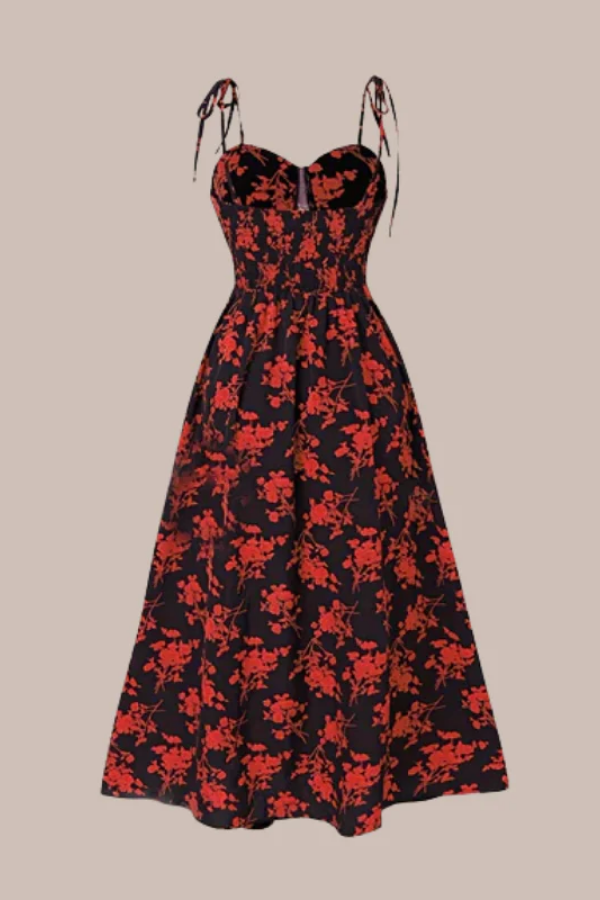 Directional Polyester Floral Dress