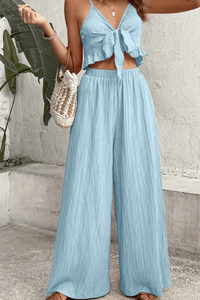 Chic Tie Front Pants Set