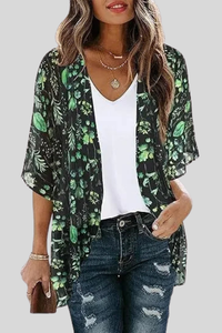 Floral Bubble Sleeve Blouse