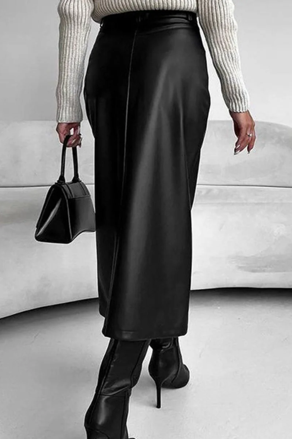 Cozy Wool Midi Skirt