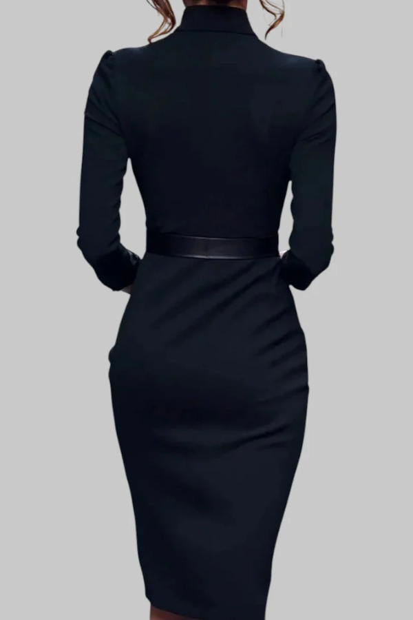 Refined Belted Midi Dress