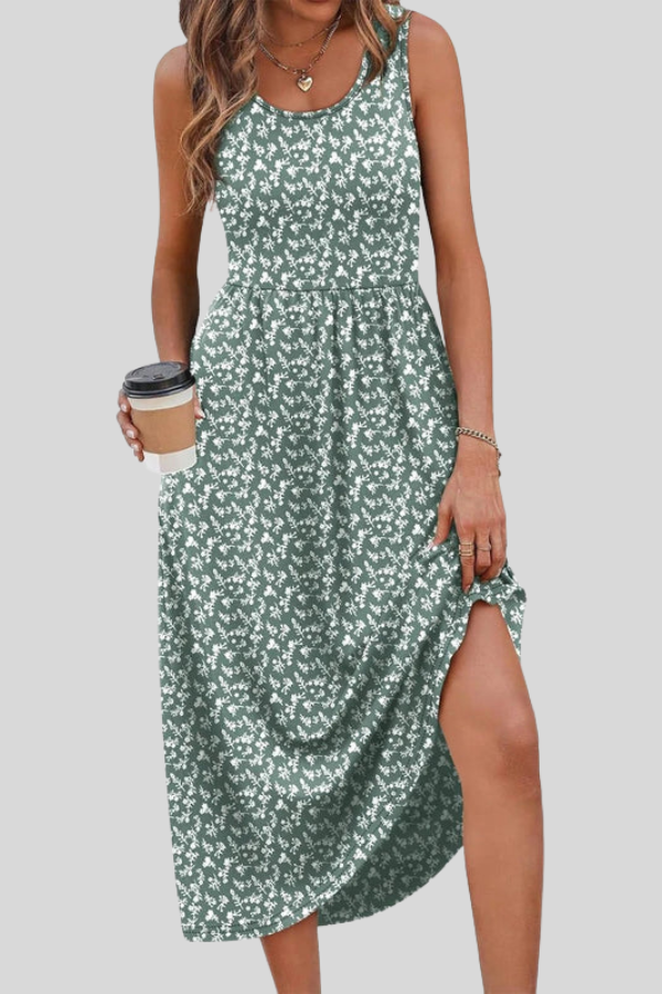 Printed Pocket Midi Sundress