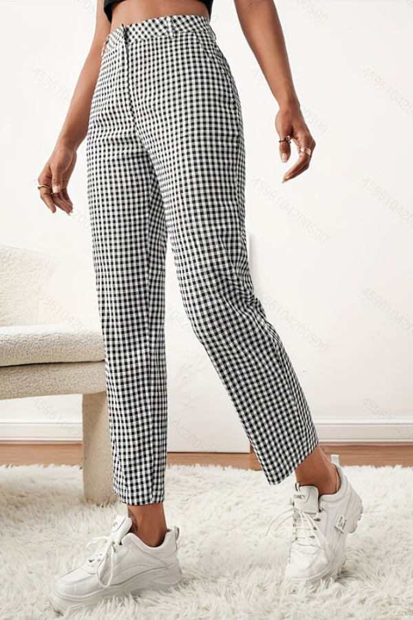 Plaid Cropped Summer Pants Tailored