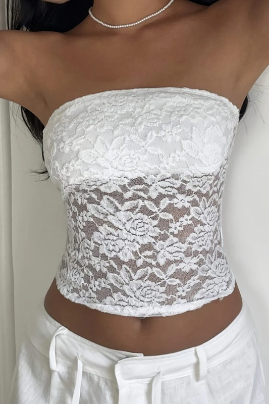 Floral Lace Tube Top