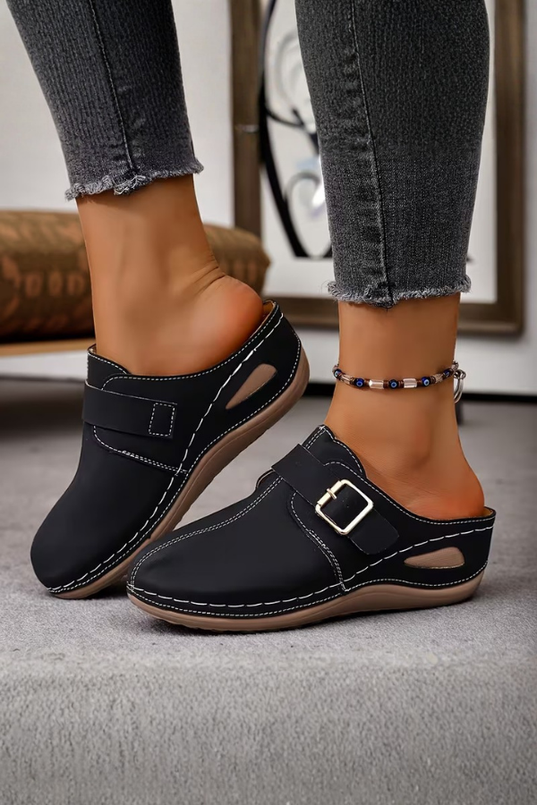 Closed Toe Platform Mule Slippers