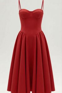 Floral Sweetheart Neck Midi Dress