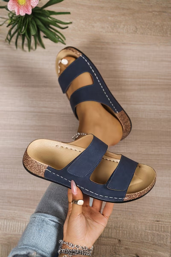 Arch Support Double Strap Slide Sandals