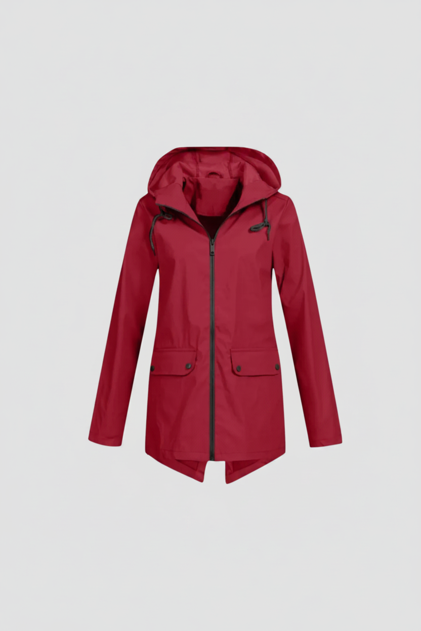 Hooded Longline Zip Front Utility Coat