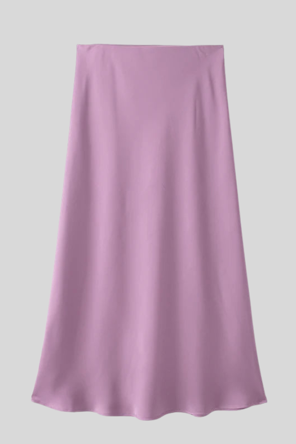 Elegant Satin High Waist Skirt