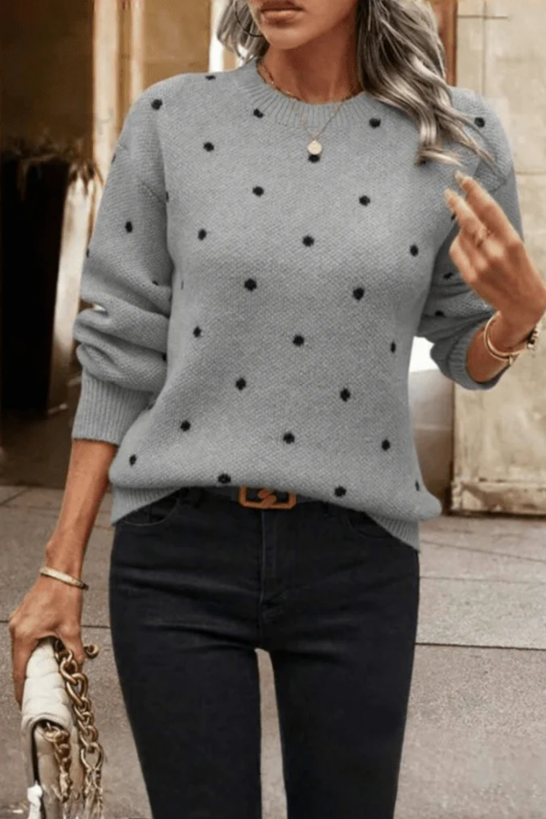 Playful Polka Dot Knit Sweater