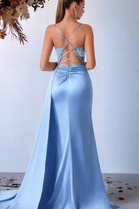 Embroidered Maxi Dress Open Back