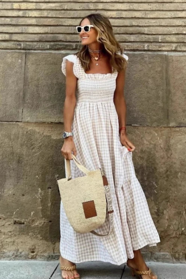 Bohemian Pleated Halter Neck Midi Dresses