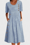 Button Front Pocket Maxi Dress