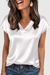 Elegant V Neck Summer Blouse