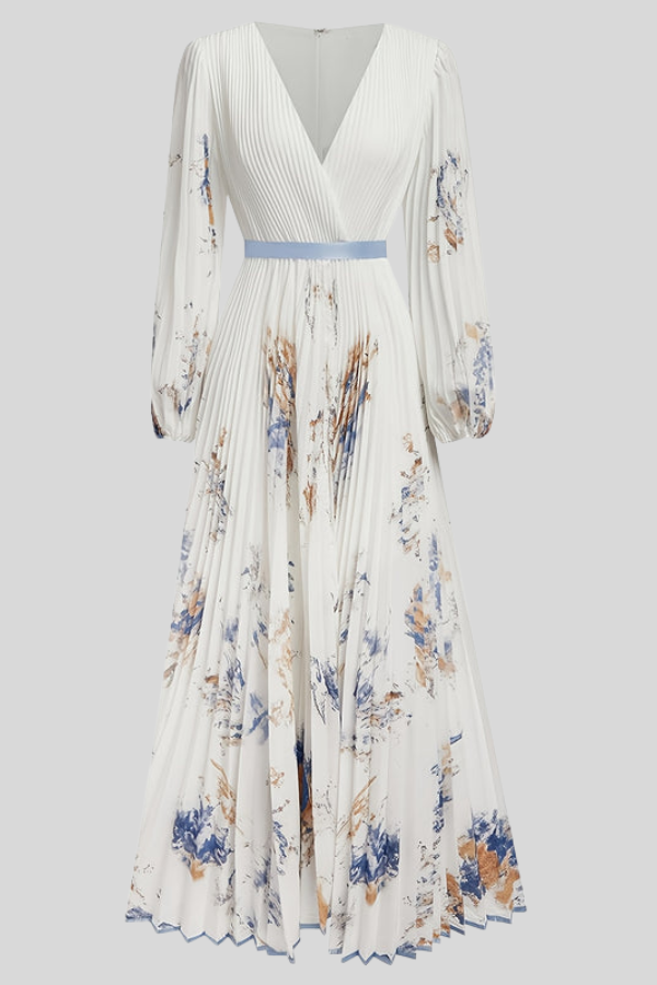 Bohemian Pleated Midi Dresses Romantic