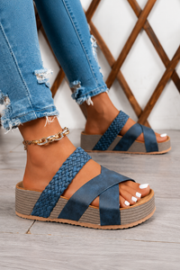 Vintage Woven Platform Summer Slippers