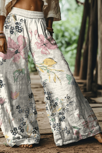 Floral Cropped Summer Pants Vintage
