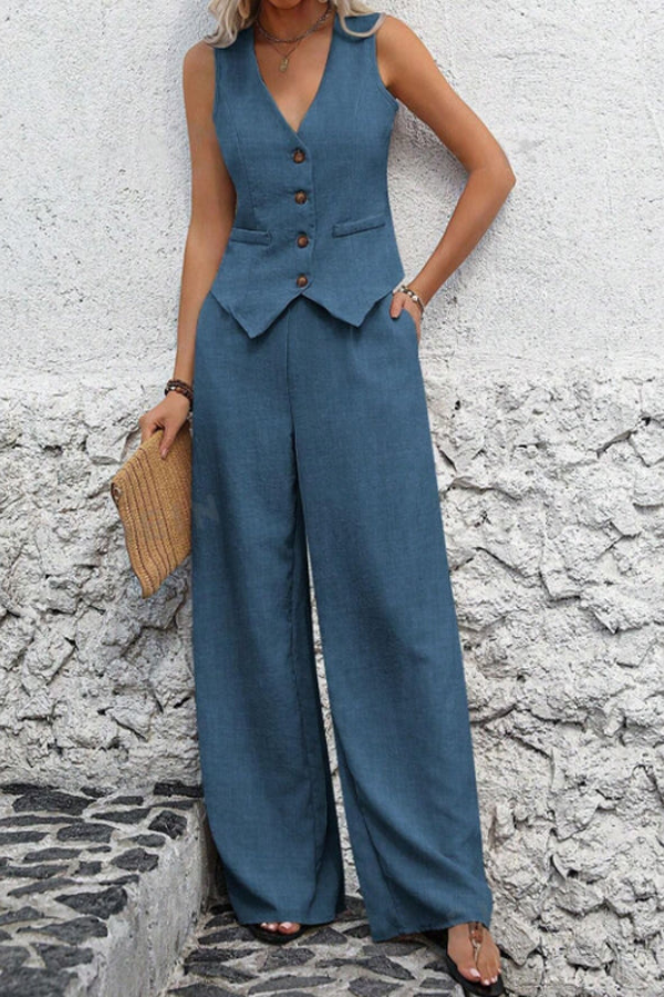 Elegant Vest And Trouser Set