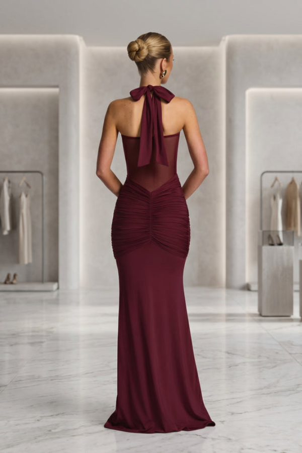 Anmutige Silhouette Abend Maxikleid